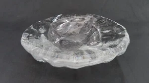 Plato de baratija transparente de ameba de vidrio artístico hielo pesado glaciar Blenko 8"x7" brilla - Imagen 1 de 11