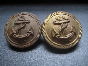 * WW2 German GLASS BUTTONS - SET of 2, Kriegsmarine 1942 Genuine. - Picture 1 of 16