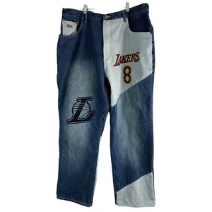 Vintage Y2K NBA UNK Kobe Bryant Baggy Jeans Mens Sz 42 Blue Lakers Jersey 6099 - Picture 1 of 12