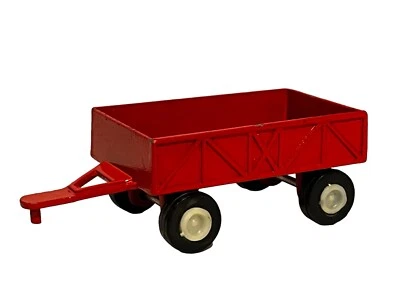 Vintage Tootsie Toy Diecast Barge Tractor Farm Trailer 1980 Red Wagon 1:64 - Image 1 of 4