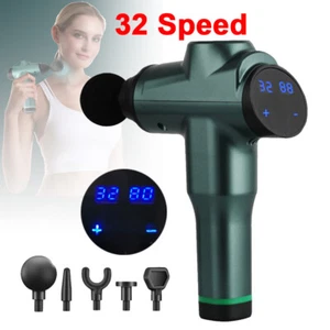Massage Gun Percussion Massager 32 Speed Deep Tissue Muscle Vibrating Relaxing - Picture 1 of 9