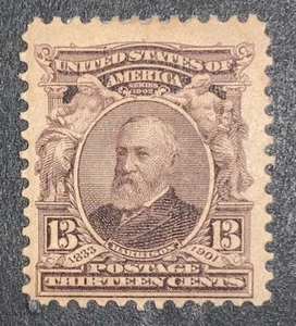 Travelstamps: 1902-1903 US Stamps Scott #308 13 CENT 1902 HARRISON ISSUE, MOGH - Picture 1 of 6