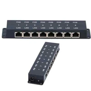 Adapter wtryskiwacza PoE 8 portów Fast Ethernet ochrona przed zwarciem i przepięciami - Zdjęcie 1 z 4