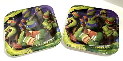 TEENAGE MUTANT NINJA TURTLES Small Square Paper 7" Plates 2 Pack {8 CT} NEW - Image 1 of 2