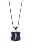 Stephen Webster unisex silver Highwayman blue sapphire Shield pendant necklace