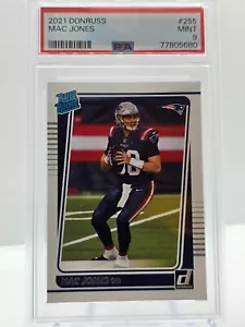 2021 Donruss Mac Jones New England Patriots Rated Rookie Card RC #255 PSA 9 Mint - Bild 1 von 2