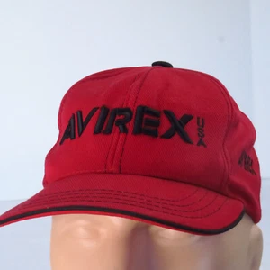 Gorra de béisbol Avirex EE. UU. roja negra con tirantes deportes camionero aviación - Imagen 1 de 7