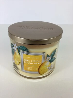 Vela de 3 mechas Bath & Body Works Iced Lemon Pound Cake 25-45 quemar 14,5 OZ NUEVO Foto 1 de 4