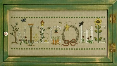 Diane Arthurs Counted Cross Stitch Pattern Leaflet~ Gardening Welcome - Image 1 of 2