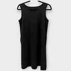 Title Nine Tank Dress Womens Black Laser Cutout Sleeveless Mid Length Size S