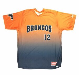 Rawlings Broncos Football Training Shirt Taylor #12 Men's XL Orange Navy