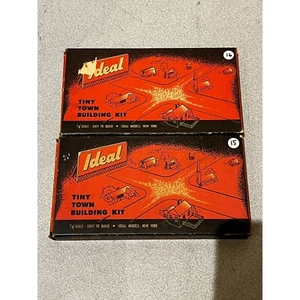 Lot 2 VINTAGE IDEAL TINY TOWN building set gate shanty & signal bridge nos - Picture 1 of 14