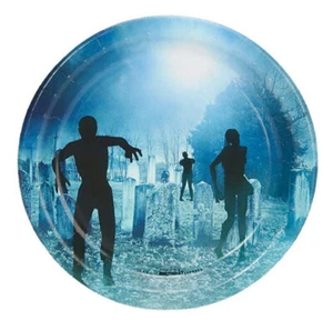 ZOMBIES Piatti di Carta da Dessert 8pz THE WALKING DEAD Forniture per Feste Halloween 7" - Foto 1 di 1