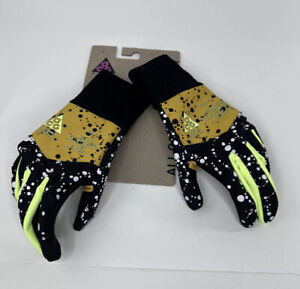 Nike Lab ACG Shield Women’s XS Running Gloves Yellow Ochre Black Volt Glow