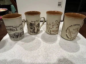 4 Vintage Ashdale Keramik Saudi Arabien Tassen Creme & Braun - Bild 1 von 16