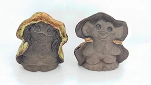 VINTAGE DAM CERAMIC 3" Dam Troll Doll lot Denmark VERY RARE 1967 - Picture 1 of 5