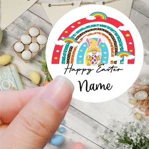 Easter Rainbow Gnome/Gonk Sticker 45mm Sheet of 24 Party Bag choice of designs - Picture 1 of 5