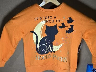 Girls Large 10 12 Halloween Sweatshirt It’s Just A Bunch Of Hocus Pocus Orange - Image 1 of 4