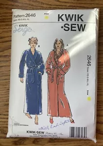 Complete Kwik Sew 2646 Sewing Pattern Misses’ Robes XS-S-M-L-XL - Picture 1 of 3