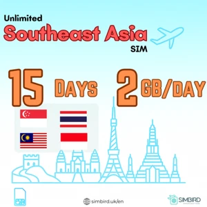 Southeast ASIA 5G Voice/data Prepaid SIM (2 GB / dzień, 15 dni) Nieograniczona liczba danych - Zdjęcie 1 z 4
