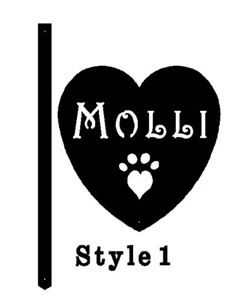 Kitty Cat Pet Memorial Cemetery Grave Marker Yard Stake Personalized Metal Art - Picture 1 of 2