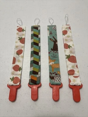 Hand Made Baby Pacifier/Binki Clips LOT of 4 - Image 1 of 4