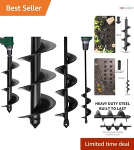 Tungsten Steel Garden Auger - Versatile Bulb Planting Tool, Fits 3/8" Hex Drill - Picture 1 of 11