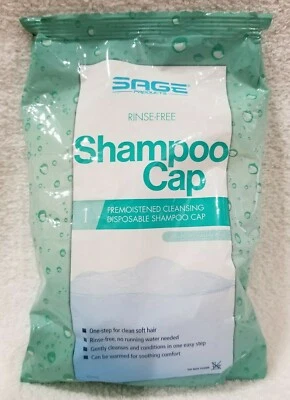 Sage Rinse-Free SHAMPOO CAP Pre-Moistened Cleansing Disposable Conditioner New - Image 1 of 4