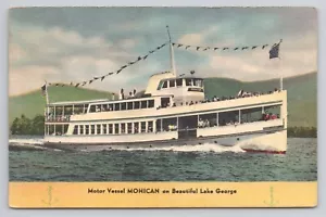 Motor Vessel Mohican on Lake George c1948 Postcard - Picture 1 of 2