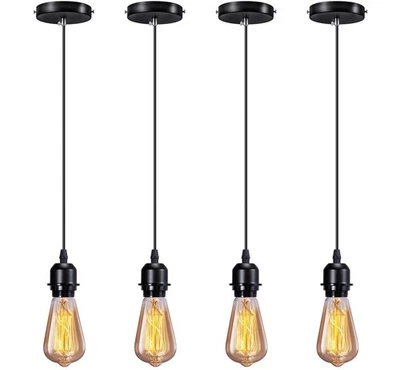 工业迷你吊坠灯套件 E26-27 底座 Edison 风格悬挂灯具 — 第 1/4 张图片