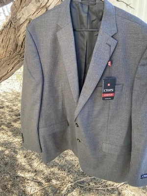 NEW Chaps Blazer Mens 50R Gray Stretch Single Breast Two Button Classic [353] - Image 1 of 4
