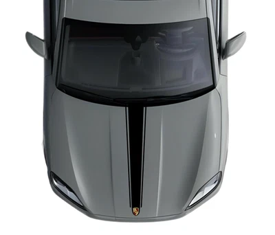 Gráfico de calcomanía de capó a rayas lisas triple raya personalizada Porsche Cayenne 2012-2025 Foto 1 de 4