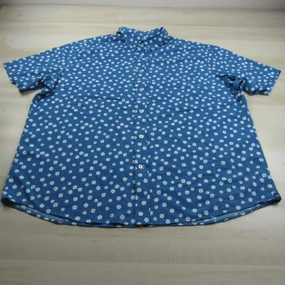 Southern Tide Shirt Mens 2XL XXL Blue Floral Flower Tech Button Up Nylon - Image 1 of 4