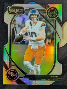 2024 Select Bo Nix Club Level Silver Die Cut Prizm RC Rookie Card Broncos - Picture 1 of 2