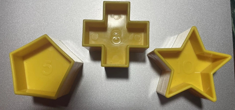 Juguete Tupperware Forma O Bola Reemplazar 3 Piezas Amarillo Pentágono Estrella Cruz 5 8 10 Foto 1 de 4