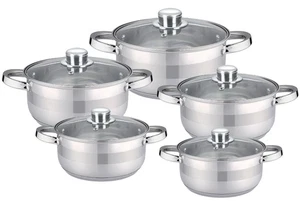 Cheffinger Kochtopf Set Topfset Glasdeckel 10-tlg Induktion Edelstahl CF-SP09 - Bild 1 von 6