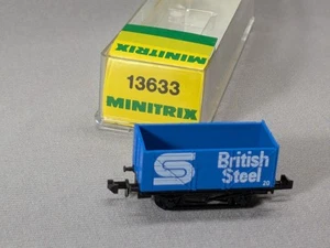 N scale Minitrix 13633 BRITISH STEEL 8-Plank Open Wagon - Picture 1 of 10