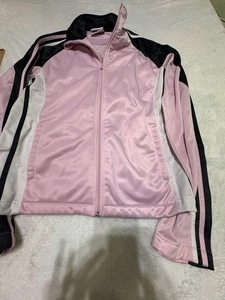 Breast Cancer Women's Track Jacket Size Xl Pink Full Zip Pink Long Sleeve Stripe - Picture 1 of 15