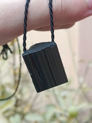 17 pingentes de cristal turmalina preta pedra natural qualidade premium - Imagem 1 de 4