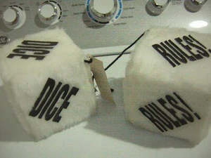 ANDREW DICE CLAY PROMO FUZZY DICE 1991 DICE RULES VINTAGE - Picture 1 of 3