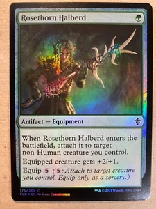 MTG 1x FOIL Rosethorn Halberd Throne of Eldraine Magic the Gathering Card x1 NM - Picture 1 of 1