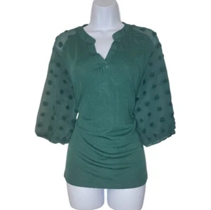 Bothenial Damen Bluse V-Ausschnitt Langarm Army Grün Gr. Medium Neu - Bild 1 von 14