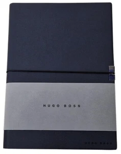 Cuaderno Hugo Boss A5 azul oscuro 160 páginas 154 x 213 mm blanco páginas lisas precio de venta sugerido por el fabricante 25 GBP - Imagen 1 de 4