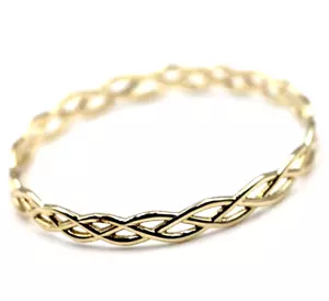 Full Solid Genuine 375 9ct Yellow Gold Celtic Knot Oval Weave Bangle 7.2 x 5.2cm - Bild 1 von 13