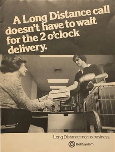 1974 Bell Long Distance PRINT AD Don't Have Wait For Delivery VTG 1970s Mailroom - Picture 1 of 6