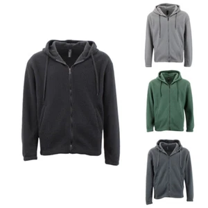 FIL Men's Teddy Fleece Zip up Hoodie Sweater Jumper Jacket - Picture 1 of 17