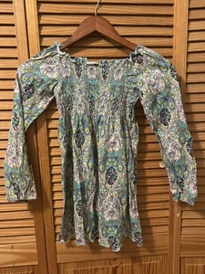NWOT Anita G Girls Colorful Floral Boho-Style Long-Sleeve Smocked Dress; Size 7 - Picture 1 of 5