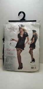 New Frisk Me Please Sexy Police Cop Costume Adult Size sm Dress Belt Hat & Cuffs - Picture 1 of 3