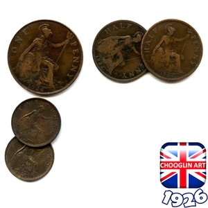 Collection of BRITISH 1926 GEORGE V coins, 99 Years Old! - Picture 1 of 2