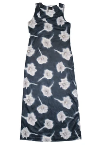 Vtg 90s No Boundaries Shift Dress Sun Dress Size Small Blue Floral Midi - Picture 1 of 11